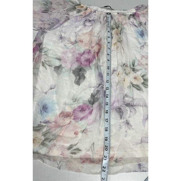 Viola Borghi Blouse White Floral Lined Silk Flowy Fairy Romantic Womens Medium - Picture 7 of 14